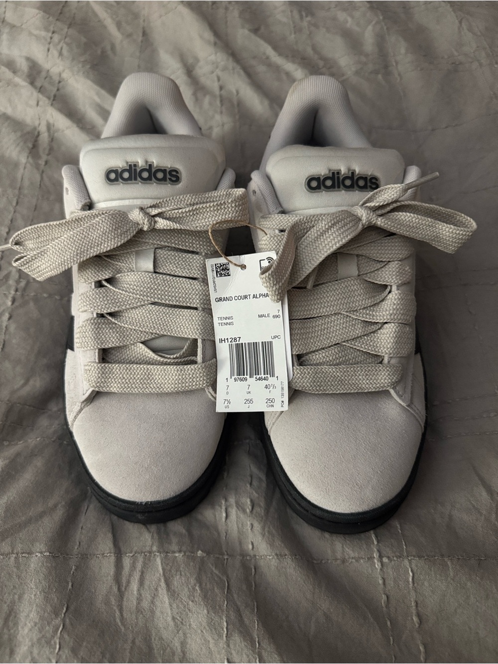 Adidas Grand Court Alpha Men’s Sneakers | Grey One / Core Black | Suede | NWT
